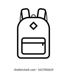 Line Backpack Icon Vector Desgin on White Background