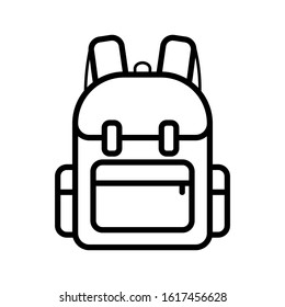 Line Backpack Icon Vector Desgin on White Background