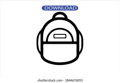 Line Backpack Icon Vector Desgin on White Background