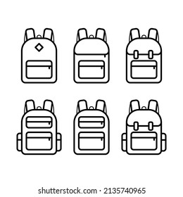 Line backpack icon vector illustration