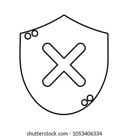 line bad shield security protection sign