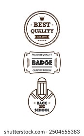 Line badge design set collection. vector illustration