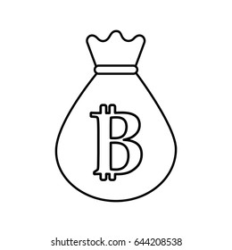 line bag with bitcoin currency digital symbol