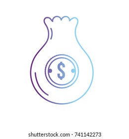 line bag with dollar symbol to save cash money
