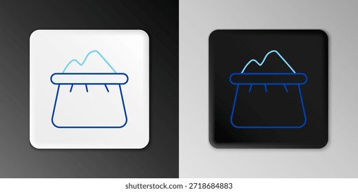 Line Bag of flour icon isolated on grey background. Colorful outline concept. Vector