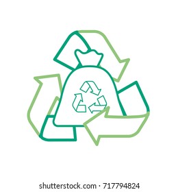 line bag recycle with environment care symbol around