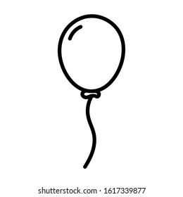 Line Balloon Icon on White Background