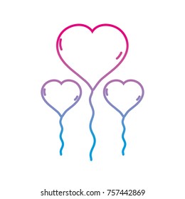 line balloons to shape heart design decoration