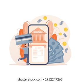 Line Banking People For Account Page Design. Isometric Vector Illustration. Bank Online. Vector Illustration.