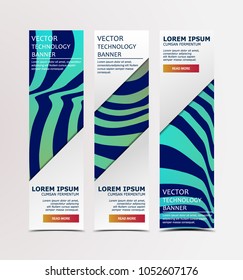 Line banner with technological, scientific, abstract, geometric background. Set web banner templates for advertising and attracting customers with polygonal abstract shapes, lines.