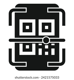 Line bar code icon simple vector. Label cell app. Scan receipt