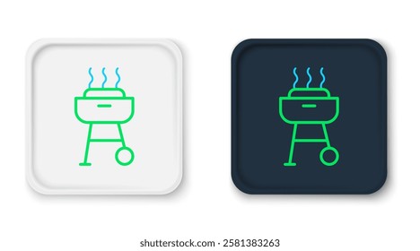 Line Barbecue grill icon isolated on white background. BBQ grill party. Colorful outline concept. Vector