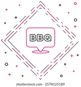 Line Barbecue icon isolated on white background. Heat symbol. BBQ grill party. Colorful outline concept. Vector