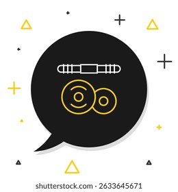 Line Barbell icon isolated on white background. Muscle lifting icon, fitness barbell, gym, sports equipment, exercise bumbbell. Colorful outline concept. Vector