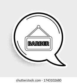 Line Barbershop icon isolated on grey background. Hairdresser logo or signboard. Colorful outline concept. Vector