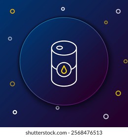 Line Barrel oil icon isolated on blue background. Colorful outline concept. Vector