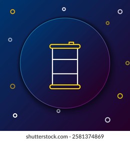Line Barrel oil icon isolated on blue background. Colorful outline concept. Vector