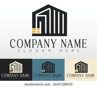 A line based graphic design focused on real estate.