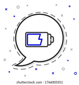 Line Battery charge level indicator icon isolated on white background. Colorful outline concept. Vector Illustration