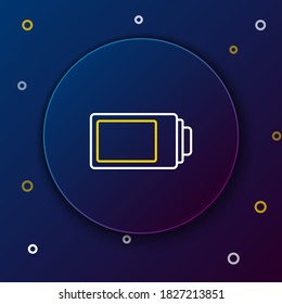 Line Battery charge level indicator icon isolated on blue background. Colorful outline concept. Vector