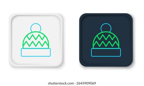 Line Beanie hat icon isolated on white background. Colorful outline concept. Vector