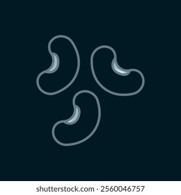 Line Beans icon isolated on black background. Flat filled outline style with shadow. Vector
