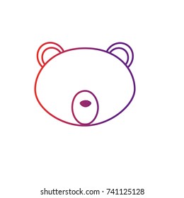 line bear head wild cute animal