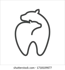 line bear logo design template vector isolated