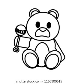 line bear teddy cute toy with rattle