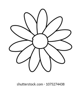 line beautiful tropical flower with nature petals