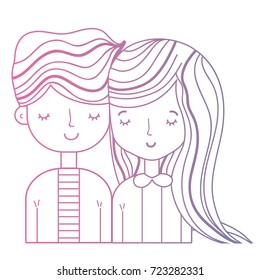 line beauty couple together with hairstyle design