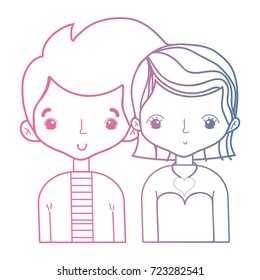 line beauty couple together with hairstyle design