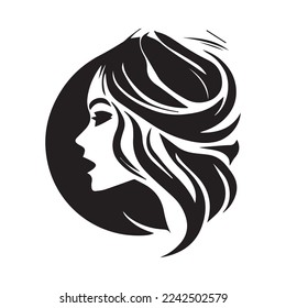 Line Beauty Woman abstract vector illustration. Vector logo design for beauty salon or hair salon or cosmetic design