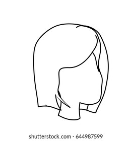 line beauty woman face with hairstyle