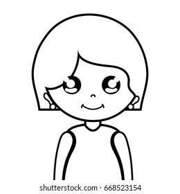 line beauty woman with hairstyle design