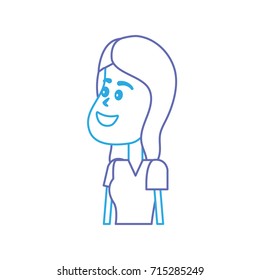 line beauty woman with hairstyle design and clothes