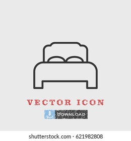 Line bed  icon illustration isolated vector sign symbol