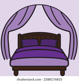 a line bed in a bed room