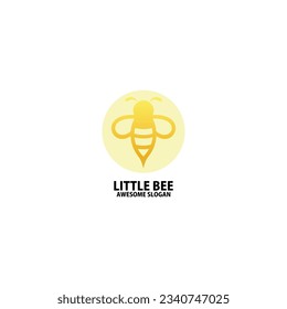 line bee logo design gradient color