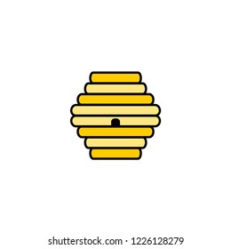 Line beehive icon isolated on white background. Vector illustration.
