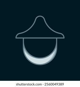 Line Beekeeper with protect hat icon isolated on black background. Special protective uniform. Flat filled outline style with shadow. Vector