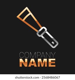 Line Beekeeping uncapping knife icon isolated on black background. Tool of the beekeeper. Colorful outline concept. Vector