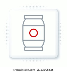 Icono de la lata de cerveza de línea aislado sobre fondo blanco. Concepto de contorno colorido. Vector