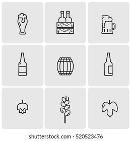 Line beer symbols icons