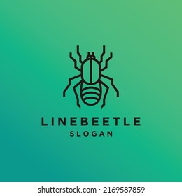 Line Beetle logo design icon template