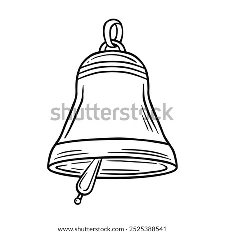 Line bell notification symbol in retro tattoo style