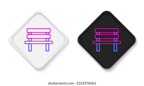 Line Bench icon isolated on white background. Colorful outline concept. Vector