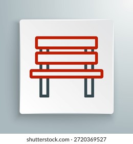 Line Bench icon isolated on white background. Colorful outline concept. Vector