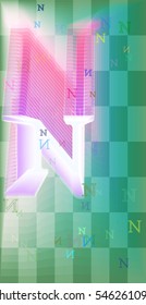 line between narrow Alphabet N, class event above model