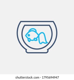 line bicolor aquarium icon, simple sign and symbol from Pet-vet collection, design element for User Interface
